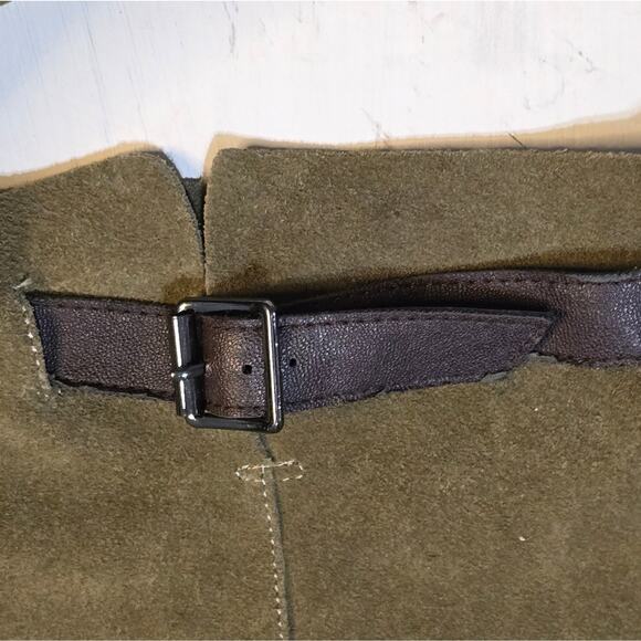 Colin Stuart Moss Green Tall Suede Wide Calf Boots Size 8.5 - Picture 15 of 16